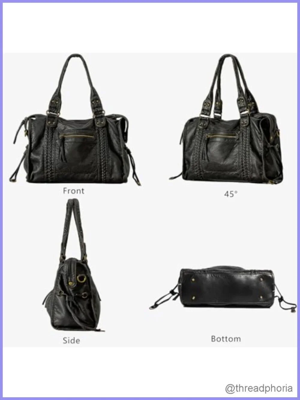 Vintage Y2K Washed Vegan Leather Slouchy Hobo Tote Bag Large